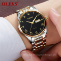 OLEVS 5568  Week Display Watches Men's Quartz Date Casual Stainless Steel Wristwatch Relogio Masculino Luminous Double Calendar